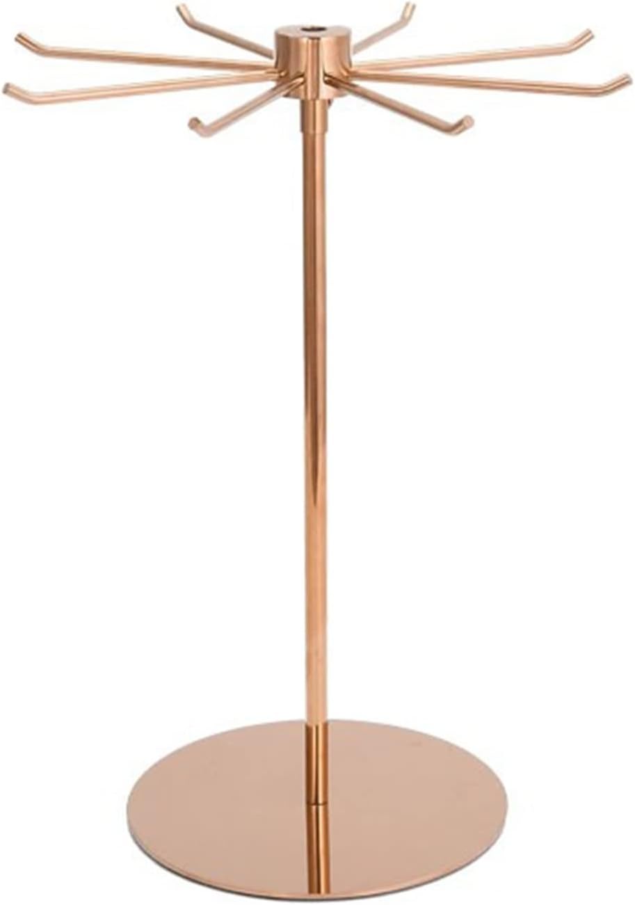 Adjustable Rotating Jewellery Stand, Stainless Steel Necklace Holder & Bracelet Organizer, Display Rack for Earrings, Rings, Handbags & Scarves - Perfect Countertop Storage Solution