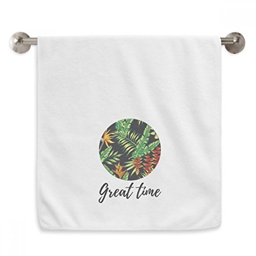 Serviette de toilette tropicale blanche 13x29 pouces imprimée feuilles - 2
