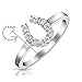 Imagen de Good Luck Cubic Zirconia Pave Cz Equine Cowgirl Caballo Good Luck Horseshoe Ring Western Joyería Para Mujeres Adolescentes