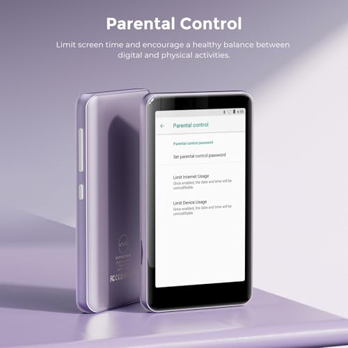 Image of innioasis 16GB MP3 Player with Bluetooth and WiFi, MP3 Player for Kids with Spotify, Spotify Kids, Pandora, Audible, 4.0 inch Touch Screen Music Player with Parental Controls, Up to 1TB (Purple)