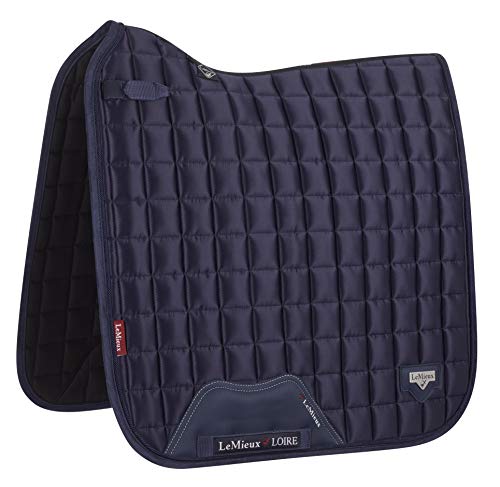 Tapis de selle de dressage Loire LeMieux bleu marine, l'élégance satinée pour chevaux