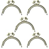 5pcs 85mm /3.3 inch Metal Frames Bow-Knot Snap Clasp for Small Coin Style Purse Antique Bronze Tone (Bronze)