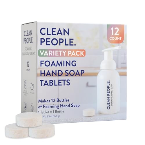 THE CLEAN PEOPLE Scented Variety Pack Foaming Hand Soap Refill Tablets - Mess Free, Gentle on Skin, Makes 12 x 8 fl oz Bottles of Soap (12 Count, Variety Pack) image 5
