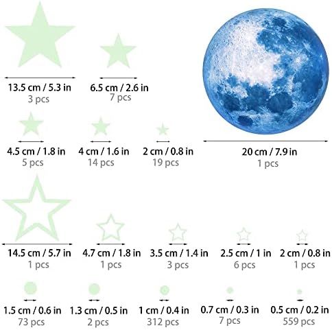 Glow in The Dark Stars for Ceiling,Glow in The Dark Stars and Moon Wall Stickers,1108 Pcs Ceiling Stars Glow in The Dark Decals Kids Wall Decors, Perfect for Kids Bedroom Nursery Living Room-Sky Blue 3 41C3GH1SQLL. AC