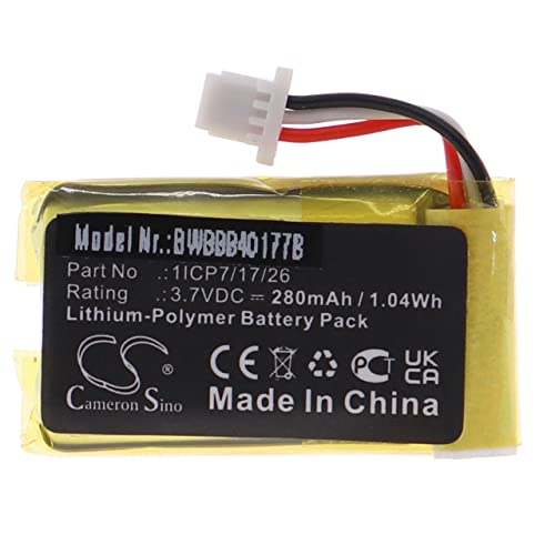 vhbw Batería reemplaza Nest 1ICP7/17/26 para telefonillo, Video-telefonillo (280 mAh, 3,7 V, polímero de Litio)