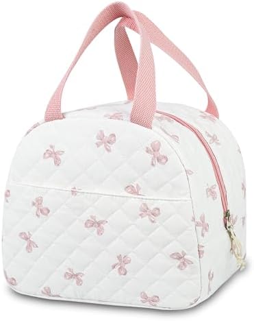 Lunch Bag for Women Insulated Lunch Box Cute Quilted Lunch Tote Bags Reusable Large Capacity Cooler Bag for Travel Work Picnic