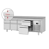 GGM Gastro | KTI257S2313 | Kühltisch Premium PLUS - 2452x700mm - 8 Schubladen - Aufkantung