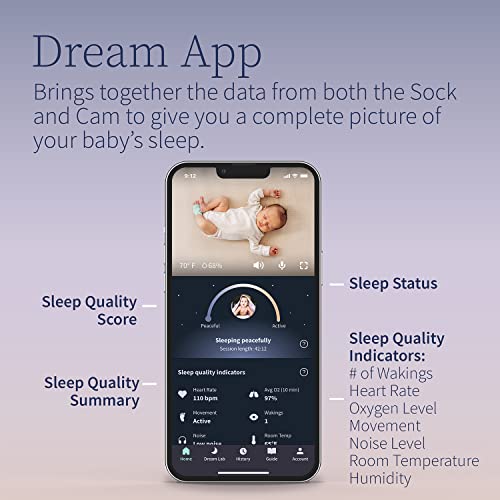 Owlet Dream Duo: Dream Sock Baby Monitor and HD Camera - Deep Sea Green - Thumbnail 3