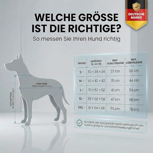 Foxdevil by xonic® Faltbare Hundebox/Katzenbox für mittelgroße Tiere – Hundetransportbox Auto und Zuhause – Transportbox Hund – Hundebox Auto Kofferraum (Grau, XL)