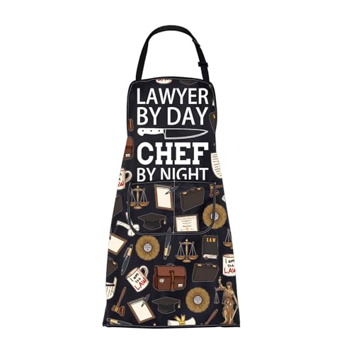 ENSIANTH Lawyer Cooking Apron Attorney Lawyer Gifts Lawyer Appreciation Gifts Lawyer Kitchen Chef Baking Apron with Pockets (25111 lawyer by A)
