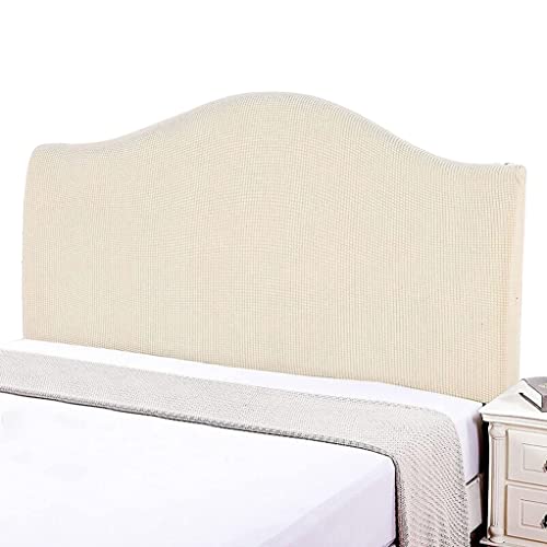 Hoowarm Copritestata del Letto Matrimoniale Imbottito Beige,Copri Testata Letto Matrimoniale/Singolo Elastica Universale Copertura per Testiera per Letto, Protezione Elastica A Tinta Unita