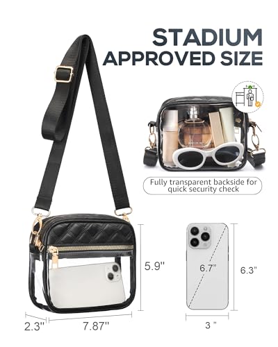 HULISEN Clear Bag for Stadium Events, Clear Purses for Women Stadium Crossbody, Small Transparent Bags for Concerts3