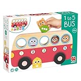 APRENDIZAJE DE JUEGO PARA LOS MÁS PEQUEÑOS: Diseñado para niños a partir de 18 meses. El bus de conteo de madera transmite los números del 1 al 5 de una manera sencilla e intuitiva, ideal para promover la comprensión de números y el pensamiento lógico temprano.
