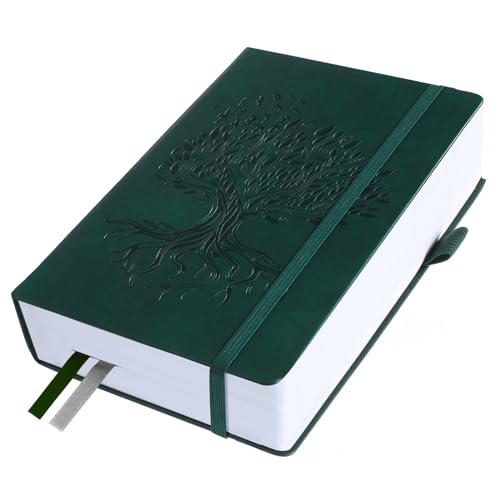 Journal Notebook with 365 Numbered Pages, Large B5 College Ruled Notebook for Work, Hardcover Leather Journal for Women Men, Lined Journals Notebook with Index Stickers for Writing, 7.6" X 10", Green by Billtigif - Used condition - CA$19.54