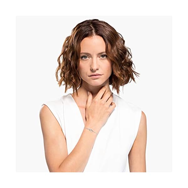 SWAROVSKI-Womens-Infinity-Heart-Jewelry-Collections-Rose-Gold-Tone-Rhodium-Finish-Clear-Crystals Swarovski Infinity Heart Bracelet with White Crystals, Infinity Symbol and Heart Intertwined on a Rhodium Plated Adjustable Chain