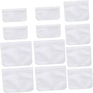 MUCKLILY 12pcs Peva Food Preservation Bags Frosted Storage Bags for Freezer Leakproof Food Insulation and Organization Includes for Meat Vegetables and Fruits