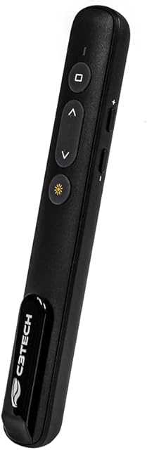 Apresentador C3Tech Laser pointer AP-600 Preto sem fio com Bateria recarregavel