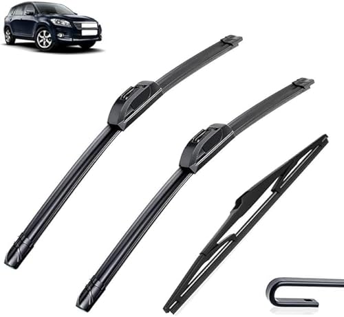 michengxxx Wiper Blade Set for Toyota RAV4 XA30 2005 2006 2007-2012 24in16in12in, Aerodynamic All-Climate Front and Rear Windshield Replacement