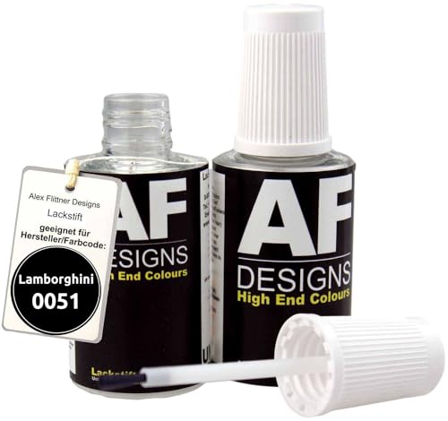 Alex Flittner Designs Lackstift für Lamborghini 0051 Nero Aldeberan schnelltrocknend 2x20ml Autolack