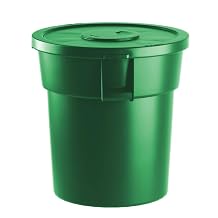 20 Gallon Green Round Trash Can with Lid / 80 Liters Commercial Trash Can Trash Bin Kitchen Garbage Can Waste Basket Bin Durable Waste Container Heavy-Duty Janitorial Can