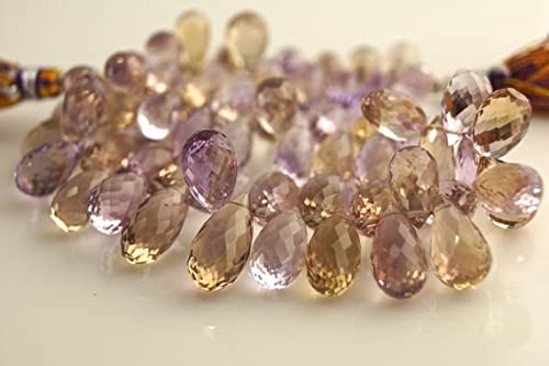 Ametrine tear drop briolettes de 15 à 10 mm aux reflets bicolores