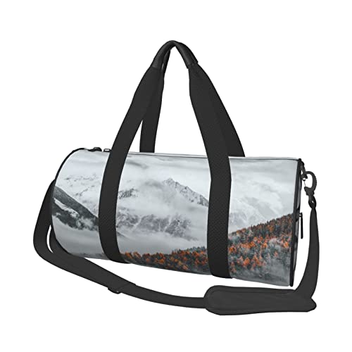Sac de sport Mountain Top Clouds pour le fitness et les weekends avec sangle noire