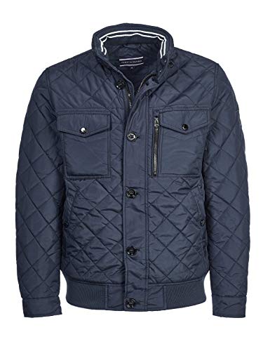 Tommy Hilfiger Diamond Quilted Bob Bomber Chaqueta, Azul (Navy Blazer), Large para Hombre