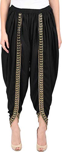 pi world Women/Girls Cotton/Rayon Solid Full Length Lace Loose Fit Plain Dhoti Pant/Salwar/Patiala (Free Size 28-36)-picture-13