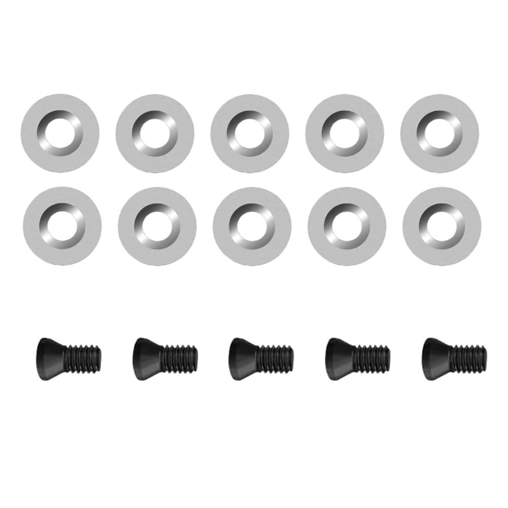 Littimoon Indexable R12 Carbide Inserts-for Woodturning 12mm Cutter Blades 10pcs+ 5 Screws,for Mini/Pro Lathe Tools