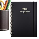 週間スケジュールプランナー - ビジネス A5 リングバインダー 2026 カレンダー手帳 | 多機能 計画 ノート,ビジネス 学校 会議 教室 仕事 旅行用