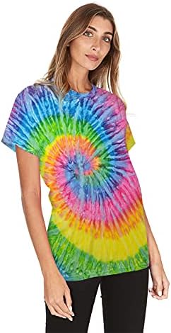Krazy Tees Tie Dye Shirt Women Tops or 100% Cotton Cute Trendy Tie Dye Shirts for Men, Teens, Youth, Girls & Boys, Blue Ocean