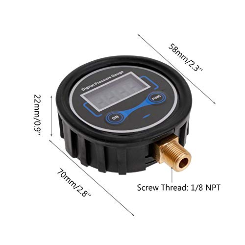 Manometro 0-200PSI LCD Digitale Manometro della Pressione dei Pneumatici Auto Moto Pneumatico Aria PSI Meter 1/8 "NPT per Auto/Camion/Moto/Moto Host