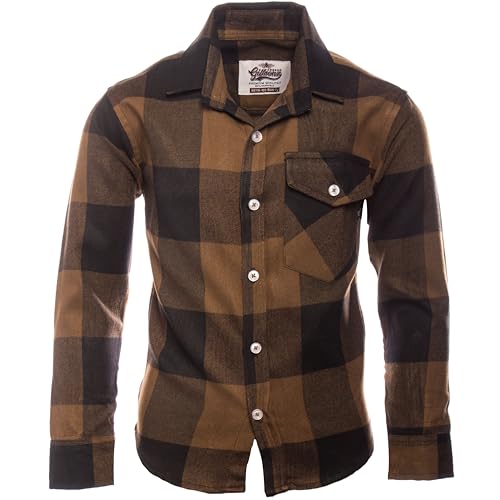 GILLSONZ DSF-73 Flanellhemden Kariertes Hemd Kinder Freizeit...