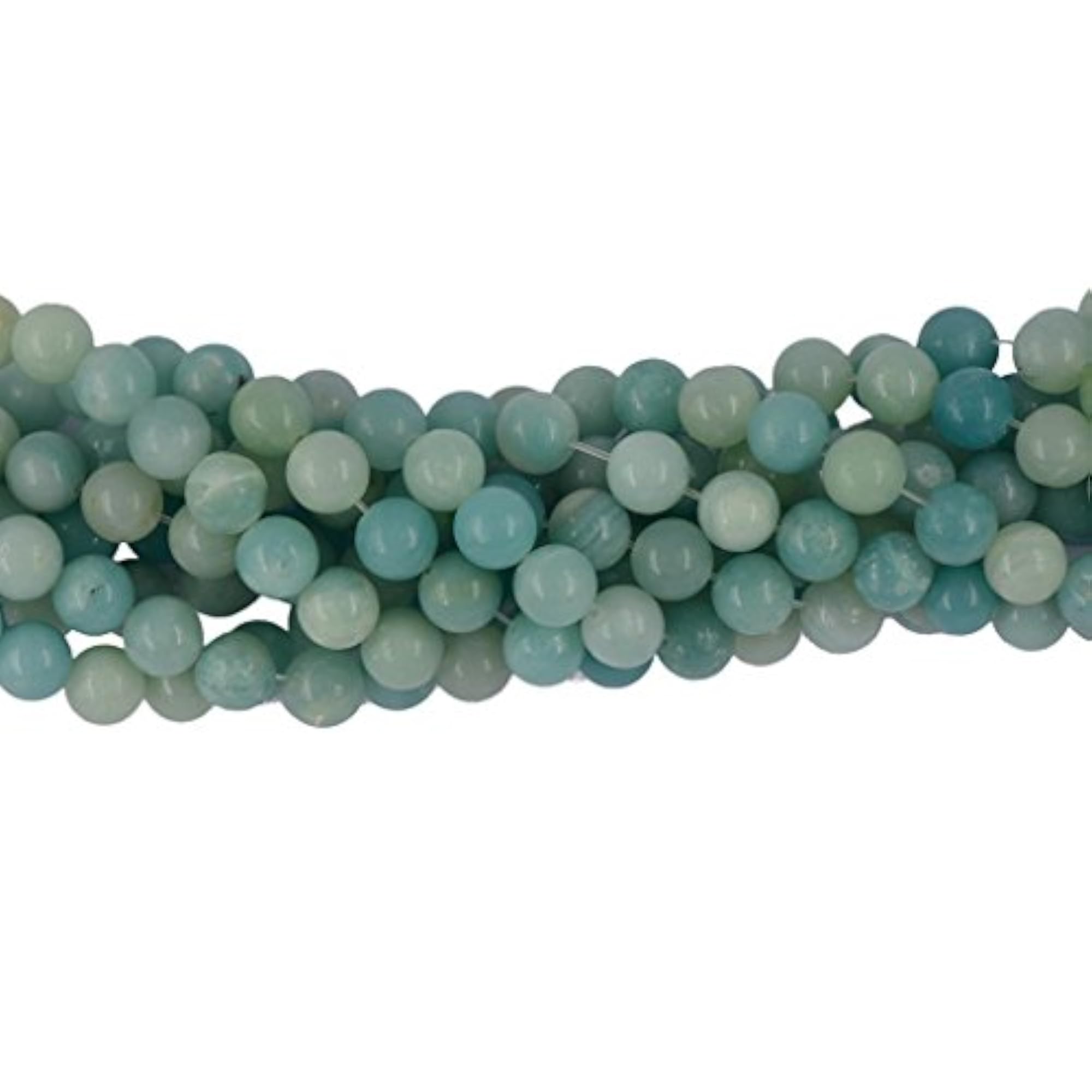 8mm AAA Natural Peru Blue Amazonite Loose Spacer Beads, Craft Supplies
