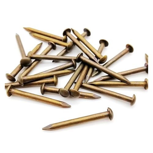 100pcs Clavos de Cabeza Redonda de Latón Antiguo de 1.2x8mm para Bisagras de Muebles Caja de Joyería miniatura 1