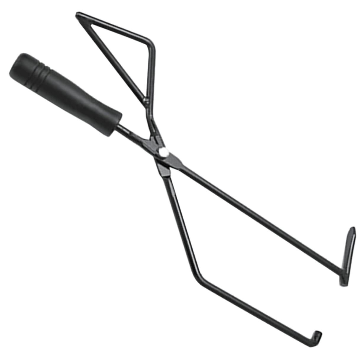 Pinza de Carbón para Chimenea de Camping con Mango de Madera Negra | Hierro Resistente, Agarre de Precisión para Manipular Brasas, 1 Pieza para Hotel y Fogata Exterior