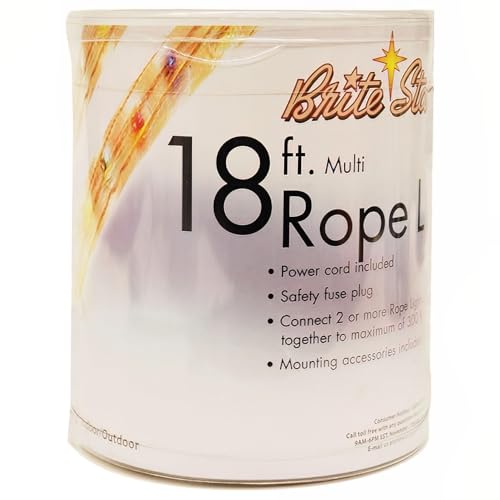 Brite Star 37-160-00 18 Foot Clear Rope Light Multicolor - Connectable For Indoor And Outdoor Decor - Perfect For Christmas Decorations thumb #1