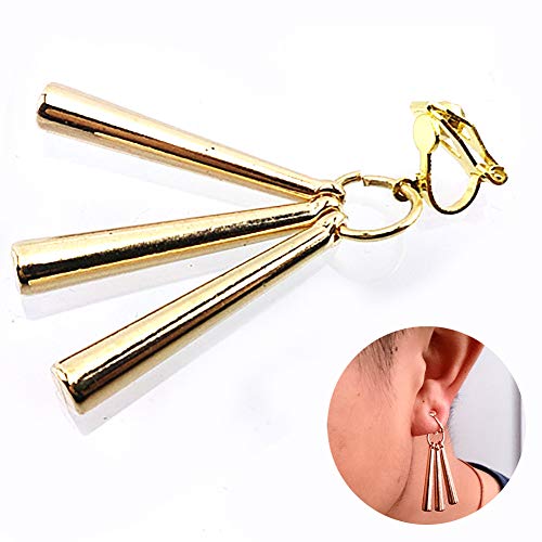 Wudi pour Les Fans de Manga Creative Automne Boucles d'oreilles Bijoux Métal Couleur Naturel Boucles d'oreille de Zoro Boucles d'oreilles Clip Hommes Cosplay Toy (vidéo sur Un Style)