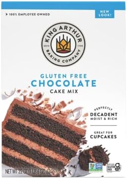 King Arthur, Gluten-Free Chocolate Cake Mix, Gluten-Free, Non-GMO Project Verified, Certified Kosher, Non-Dairy, 22 Ounces