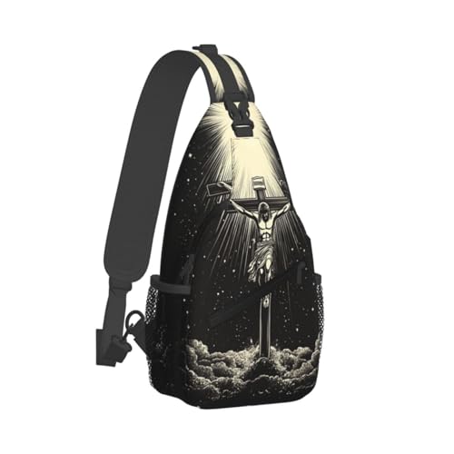 Image of Crossbody Bag Jesus Moonlight Cross Sling Bag Backpack Chest Bags Shoulder Bag for Women Men