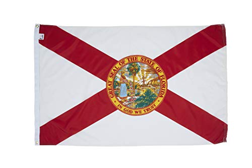 Allied Flag - 5' X 8' Outdoor Nylon Florida State Flag - Made In Usa - Vivid Color And Fade Resistant - Reinforced Hem And Brass Grommets #TOP11