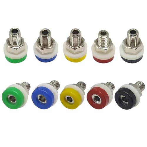 Conector banana de 2 mm rosca hembra terminal electrico bipolar para panel 40 uds