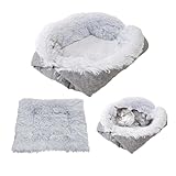 Materasso per animali domestici in peluche quadrato rotondo 2 in 1, 60 cm x 52 cm,cuccia gatto,cuccia gatto morbida,lettino per gatti, lettino per cani, Portatile,pieghevole, lavabile, comodo e caldo