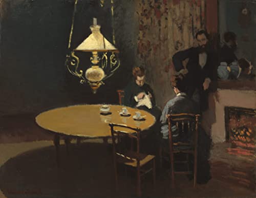 Affiche Toile Claude Monet Après dîner - Impression d'art murale portrait 60x90 cm