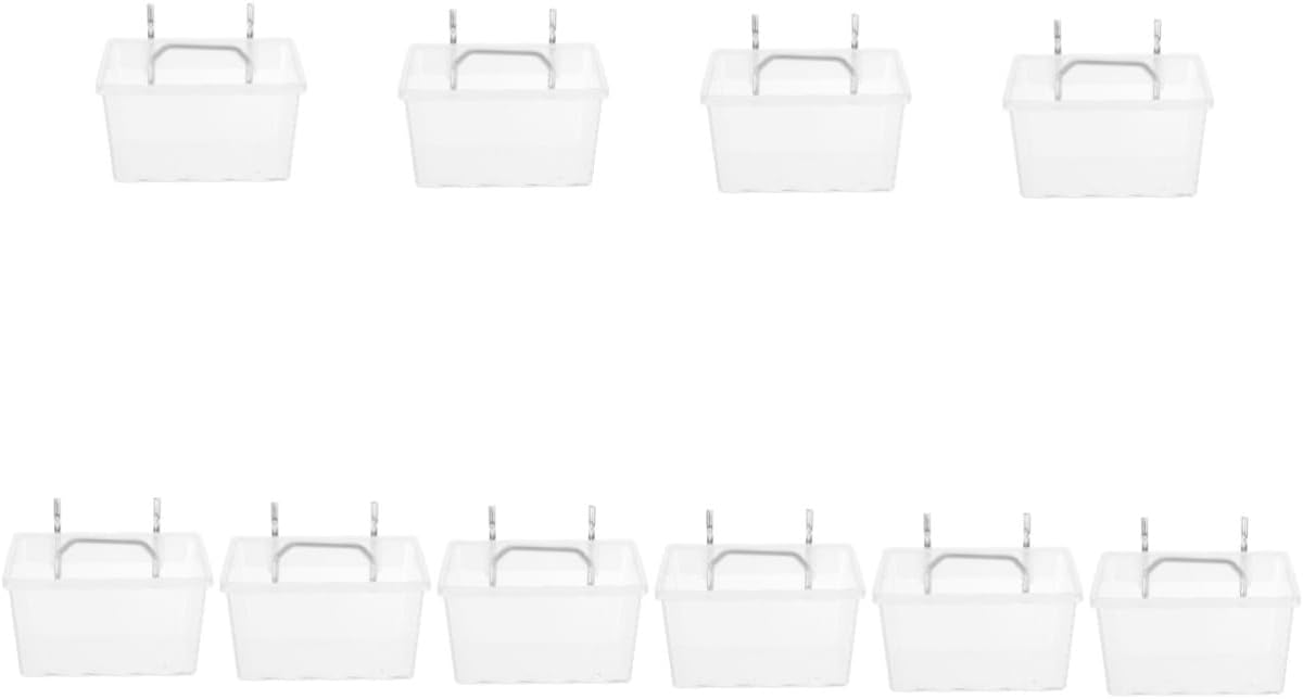 CORHAD 10pcs Hooks Pegboard Storage Bins Compatible White Plastic Organizing Kit Baskets