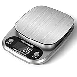 CRBUDY Elektronische Edelstahl-Kochwaage für Zuhause, Küche, Tara-Funktion, automatische Abschaltfunktion, Messfunktion in Pfund: Oz, G, Ml, Fl: oz. 0,1 oz/1 g
