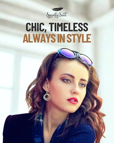 SPUNKYsoul 3 Circle Boho Earrings - Handmade, Lightweight 2-Inch Bohemian Dangle Earrings for Women - Trendy, Vintage, Unique Jewelry - Ideal for Weddings & Gifting2