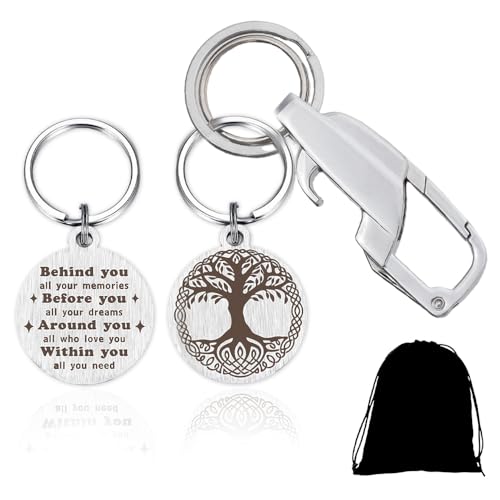 JUMRHFAN Wikinger-Geschenke für Männer und Frauen, Wikinger-Schlüsselanhänger, Nordische Wikinger-Runen-Mythologie, Schlüsselanhänger mit Messer-Flaschenöffner zum Geburtstag (Hinweis)