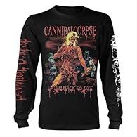ALBUM ARTWORK DESIGN: Features the iconic 'Eaten Back To Life' album artwork and band logo, applied with durable screenprint. OFFICIALLY LICENSED MERCHANDISE: Guarantees authenticity, ensuring you receive genuine Cannibal Corpse brand apparel. SOFT T...