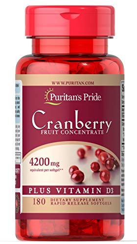 Puritan'S Pride 32677 Cranberry Fruit Concentrate Plus Vitamin D3-180 Softgels cover